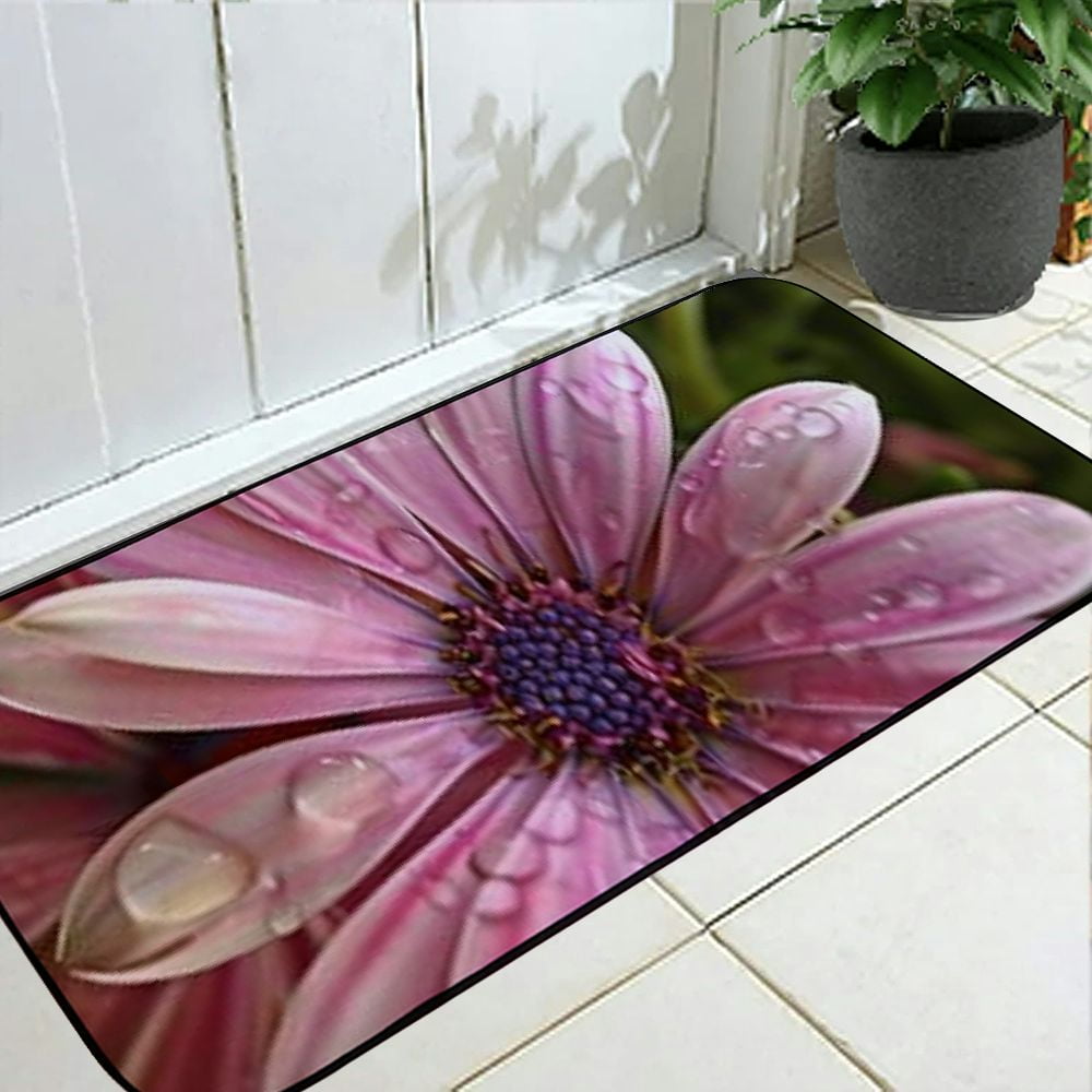 Heduofu Decorative Door Mat, Door Mat with Non-Slip Rubber Backing, Easy Cleaning, Traps Dirt, Rug for Entry, Patio, Garage  - Flower Flowers Petals Bianca Plants Nature 19.68*47.24 in