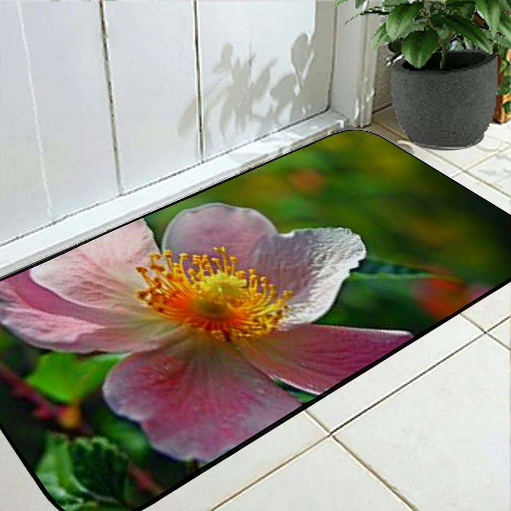 Heduofu Decorative Door Mat, Door Mat with Non-Slip Rubber Backing, Easy Cleaning, Traps Dirt, Rug for Entry, Patio, Garage  - Flower Rose Nature Plant Garden Leaf Summer 19.68*47.24 in