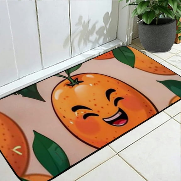 Heduofu Door Mat Welcome Doormat for Front Door Pink Peach Print Non-Slip Rugs Soft Absorbent Entrance Mat Washable Carpet for Bedroom Kitchen Entryway Porch 19.68*47.24 in