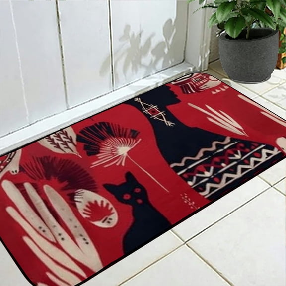 Heduofu Doormat African Women and Cactus Door Mat Decor Front Door Rugs for Entrance Outdoors/Indoor/Bathroom/Kitchen/Bedroom/Entryway Floor Mats 19.68*47.24 in