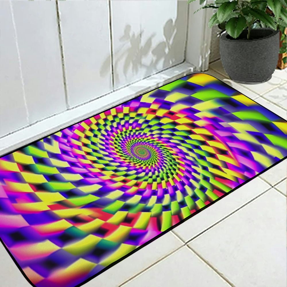 Heduofu Doormat Colorful Optical Expansion Non-Slip Indoor Entryway Door Mat (Rubber Backing) Decorative Door Mat, Door Mat with Non-Slip Rubber Backing, Easy Cleaning, Traps Dirt, for Entry, Patio