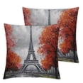 thumbnail image 1 of Heduofu Eiffel Tower Bed Pillow Covers, Paris Eiffel Tower Decorative Throw Pillow Cover Cushion Case for Sofa Bed Living Room Farmhouse Decorations, 2 Pieces Pillowcases Red White, 1 of 6