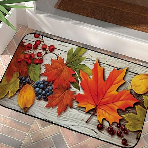Heduofu Falling Leaves Fall Door Mat Autumn Outdoor Doormat for Entryway Indoor Entrance Decorative Door Mat, Door Mat with Non-Slip Rubber Backing, Easy Cleaning, Traps Dirt, Rug for Entry, Patio