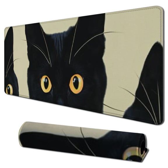 Heduofu Funny Cat Mouse Pad Square Cute Mouse Pads for Wireless Mouse Small Office Computer Mousepad for Desk Laptop with Non-Slip Rubber Base Mouse Mat 31.5x11.8 in