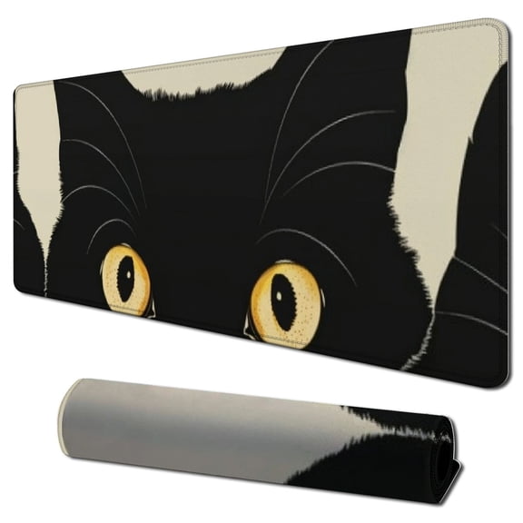 Heduofu Funny Cat Mouse Pad Square Cute Mouse Pads for Wireless Mouse Small Office Computer Mousepad for Desk Laptop with Non-Slip Rubber Base Mouse Mat, Three Cats 31.5x11.8 in