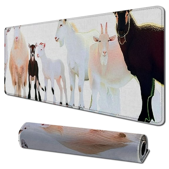 Heduofu Funny Goats Mouse Pad - Goats Mouse Pad, Funny Goats MousePads, Various Breeds of Goats Mousepad with Non-Slip Rubber Base for Laptop Computer Desktop Keyboard, Goat Gifts 31.5x11.8 in
