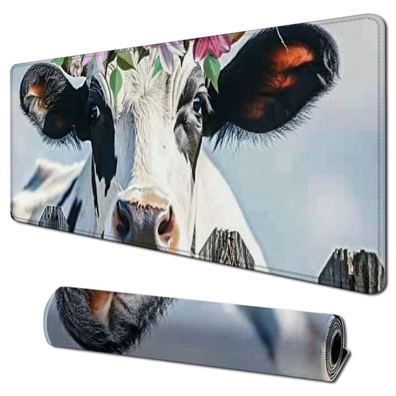 Heduofu Funny Quote Mouse Pad, Not Today ,Office Desk Accessories, Cow Gifts for Her, Office Decor, Cow Mousepad, Quote Mouse Pad, Desk Decor 31.5x11.8 in