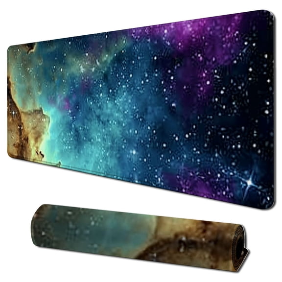 Heduofu Galaxy Nebula Universe Space Mouse pad Customized Mousepad Non-Slip Rubber Base Mouse Pads for Computers Laptop Office Desk Accessories Mouse pad 31.5x11.8 in