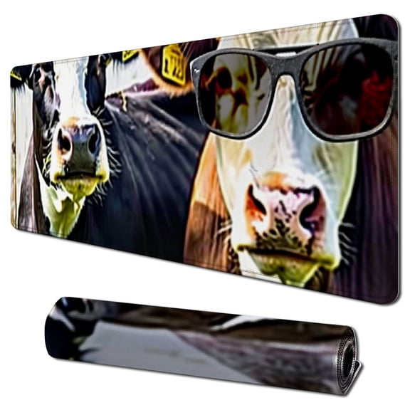 Heduofu Herd That Cow Mouse Pad Funny Heifer Computer Mousepad Cow Gifts Desk Accessories 31.5x11.8 in