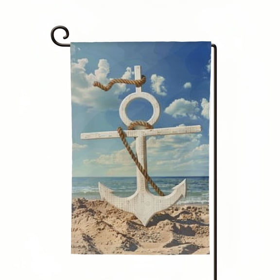 Heduofu Home Decorative Garden Flag, Starfish Beach Sea wave Sunshine And Blue Sky Double Sided House Yard Flag Ornament White