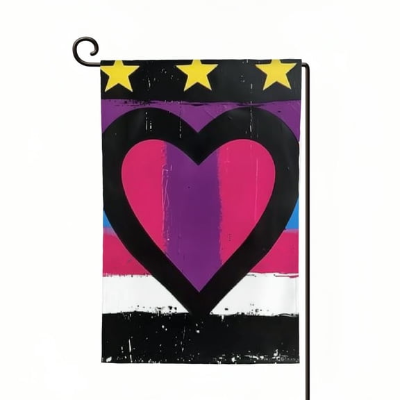Heduofu Lgbtq Asexual Panromantic Flag Garden Flag Double Sided Vertical Decoration Yard Flag For Outside Holiday Seasonal Outdoor White