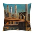 thumbnail image 1 of Heduofu Lumbar Pillow Cover Street Blue Bridge Famous Downtown New York Brooklin Parks City Fall Throw Pillow Case Linen Cushion Cover for Sofa White, 1 of 5