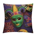 thumbnail image 1 of Heduofu Mardi Gras Throw Pillow Covers Mardi Gras Beaded Necklace Sofa Carnival Party Decor Pillowcase Back Cushion Cover White, 1 of 5