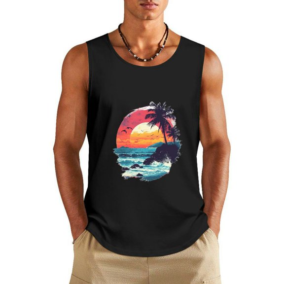 Heduofu Men Cotton Tank Top, Soft Lightweight and Snug Tanks For Men, Summer Muscle Sleeveless Tank Shirt Gym Workout Tank Top S