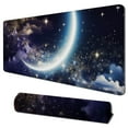 thumbnail image 1 of Heduofu  Moon Space Night Keyboard Mouse Pad Desk Mat Blue Cute Cloud  Mousepad+Keyboard Wrist Rest+Mouse Wrist Rest+Coaster Ergonomic Design for Home Office Computer  31.5x11.8 in, 1 of 6