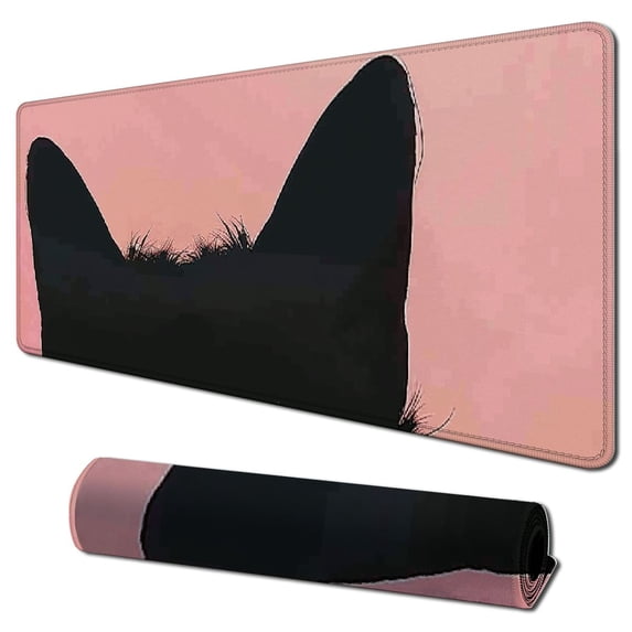 Heduofu Mouse Pad, Cat Mouse Pad for Kids Girls, Pink Kawai Mouse Pad, Anti-Slip Rubber Mousepad for Computer & Laptop 31.5x11.8 in