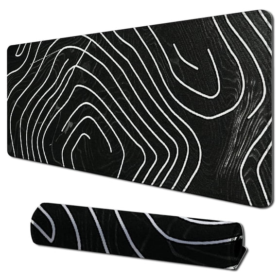 Heduofu Mouse Pad,Extended Large Gaming Mousepad mat with Non-Slip Rubber Base,Topographic Map Lines Contour Geographic Background,for Gaming Office Laptop Computer Men Women 31.5x11.8 in