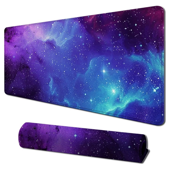 Heduofu Mouse Pad, Galaxy Mouse Pad, Cute Square Waterproof Mouse Mat Non-Slip Rubber Base Computer Mousepad for Office Laptop 31.5x11.8 in