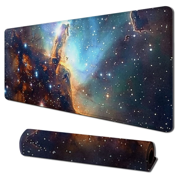 Heduofu Mouse Pad, Galaxy Mouse Pad, Square Waterproof Mouse Pad Non-Slip Rubber Base MousePads for Office Laptop 31.5x11.8 in
