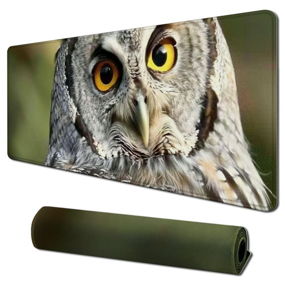 Heduofu  Mouse Pad Personalized,Owl Bird Eyes Predator Soft Mouse Pads 31.5x11.8 in