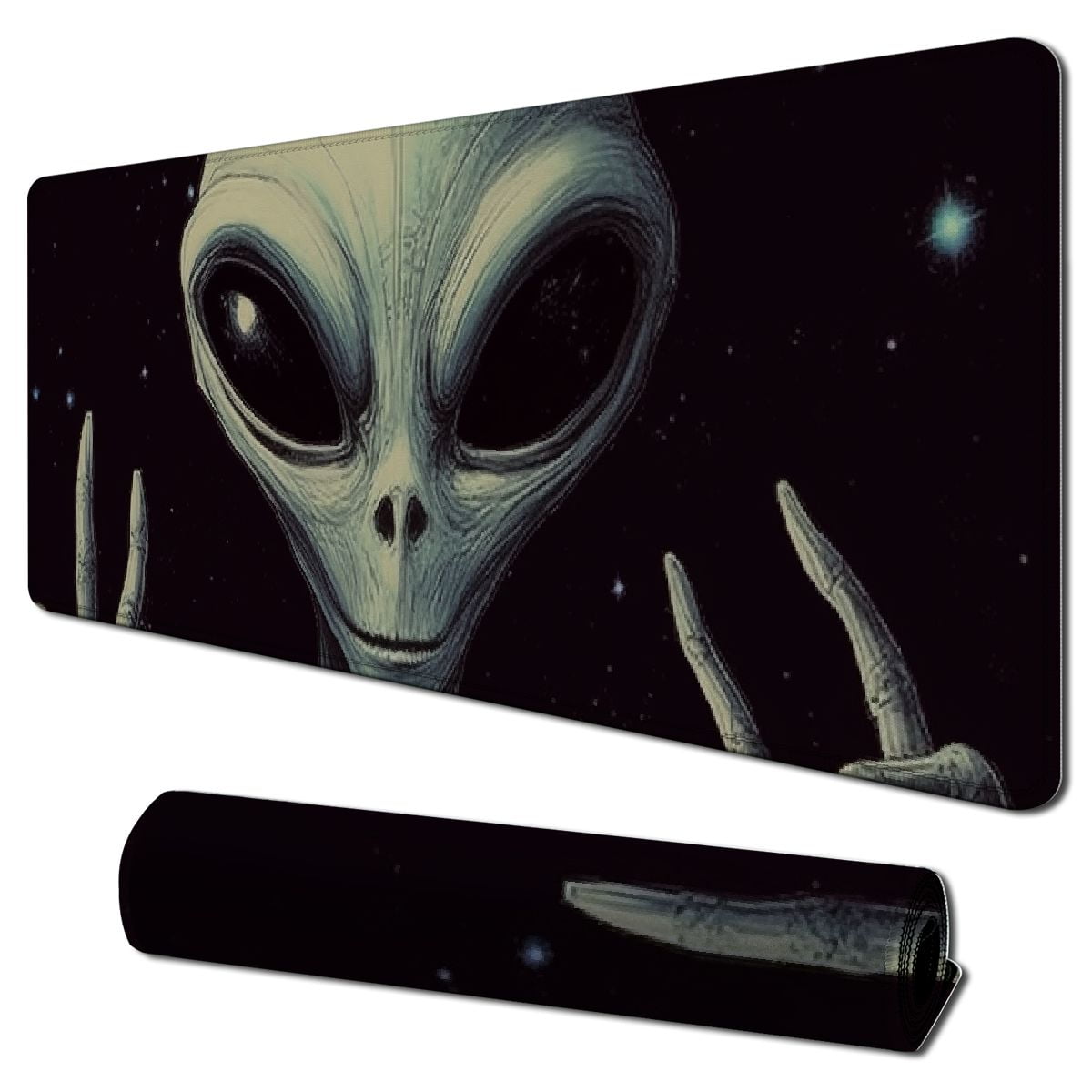 Heduofu Mousepad NonSlip Rubber Base Bald Heads Stars Square Mouse Mat