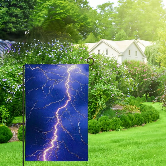 Heduofu Nature Lightning Thunderstorm In Night Cloudy Sky Home Flags Welcome Yard Flag Outdoor Decor