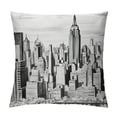 thumbnail image 1 of Heduofu New York Throw Pillow Cushion Cover, Vintage Hand Drawn Urban Scenery with Skyscrapers Sketch Style Downtown, Decorative Square Accent Pillow Case, Charcoal Grey White, 1 of 5