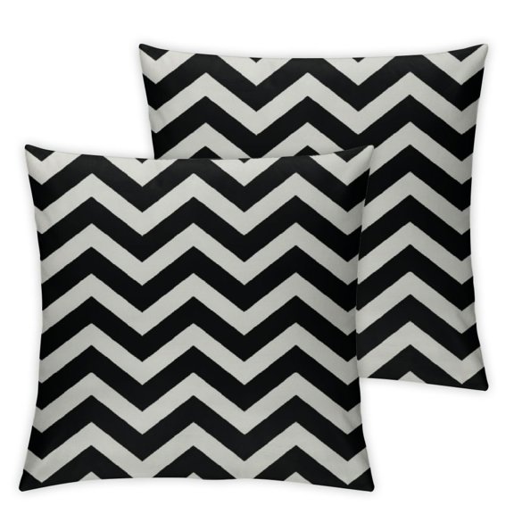 Heduofu Pack of 2 Pillow Case, Boho Chic Tribal Mexican Texture Zigzag Cushion Cover Square Standard Home Decorative Throw Pillow for Men/Women 18x18 inch White Black