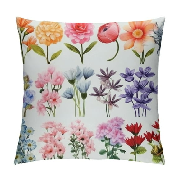 Heduofu Personalized 's Garden Pillow Month Flower with Grandchildren Names Mother's Day, Family Name Pillow, Gift for Her, , for , , , /Gift White