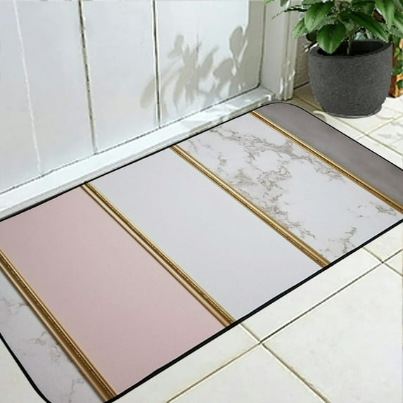 Heduofu Pink Kitchen Rug, Anti-Fatigue Marble Kitchen Mat, Non-Slip Washable Comfort Standing Kitchen mats for Floor, Cushioned Runner Rugs 19.68*47.24 in