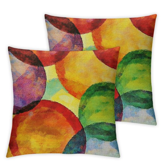 Heduofu Set of 2 Abstract Throw Pillow Cushion Cover, Abstract Watercolor Painted Paper Style in Modern Art Design Print, Decorative Square Accent Pillow Case 22x22in