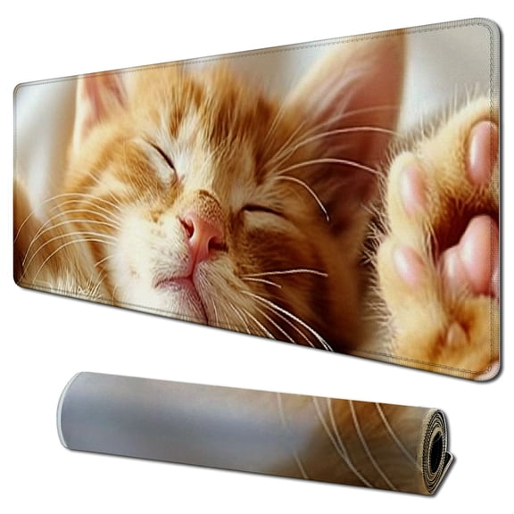 Heduofu Small Mouse Pad, Mini Mouse Pad with Non-Slip Rubber Base Waterproof Mouse Mat, Cute Mousepad for Women Kids Men Wireless Mouse Laptops Keyboard Tray Home Office Travel, Cute Cat 31.5x11.8 in