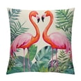 thumbnail image 1 of Heduofu  Spring Flamingo Throw Pillow Cover, Summer Farmhouse Cushion Cover Home Décor Cotton Linen Pillowcase for Sofa Couch White, 1 of 5