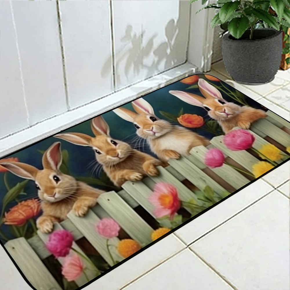 Heduofu Spring Garden Decorative Door Mat, Door Mat with Non-Slip Rubber Backing, Cleaning, Traps Dirt, for Entry, Patio, Garage 19.68*47.24 in