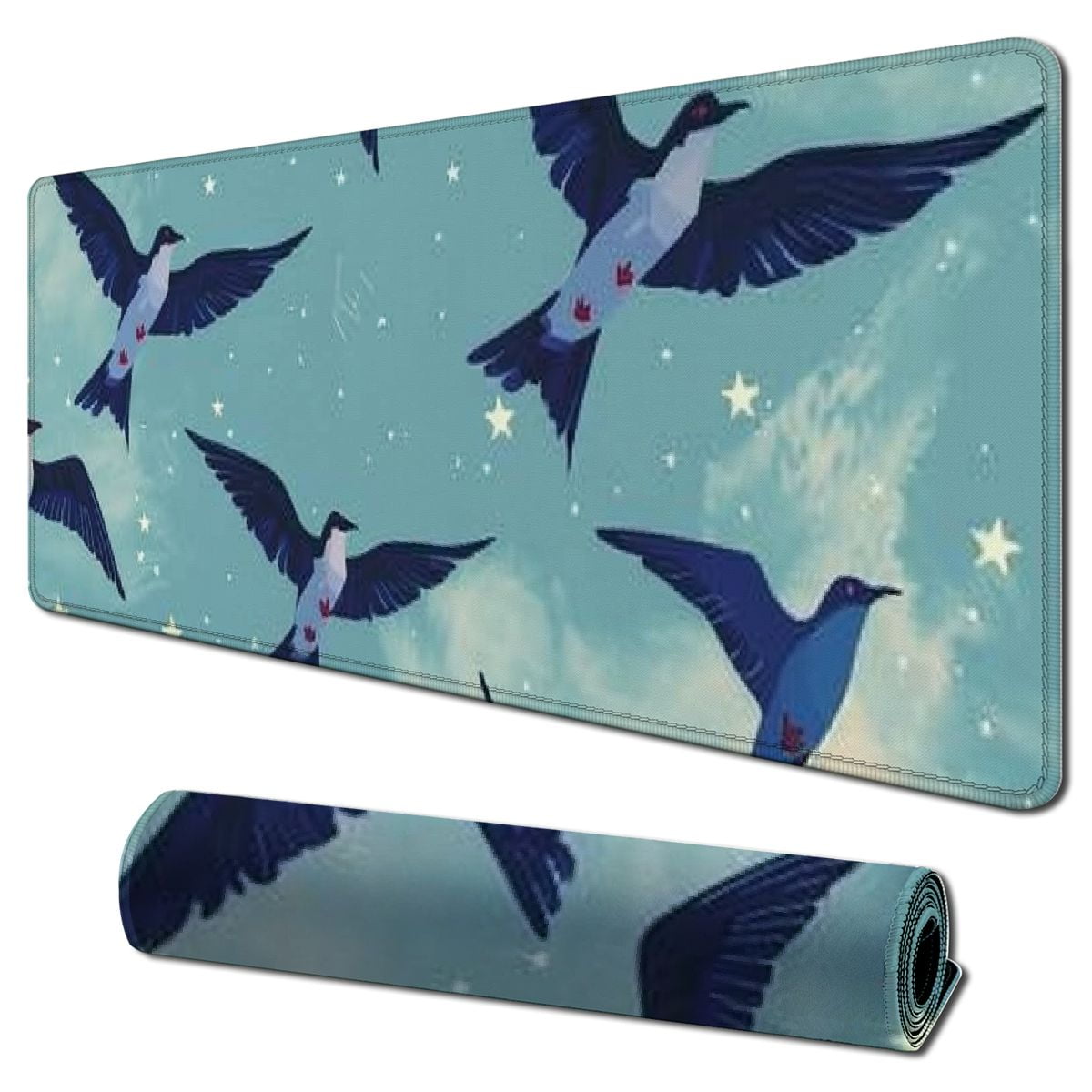 Heduofu Swallow Bird Pattern Desk Mat Protector Non-Slip Waterproof Mouse Pad for Office Home 31.5x11.8 in