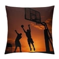 thumbnail image 1 of Heduofu  Teen Room Pillow Sham, Boys Playing Basketball at Sunset Horizon Sky with Dramatic Scenery, Decorative Standard Size Printed Pillowcase,Dark Coral White, 1 of 5