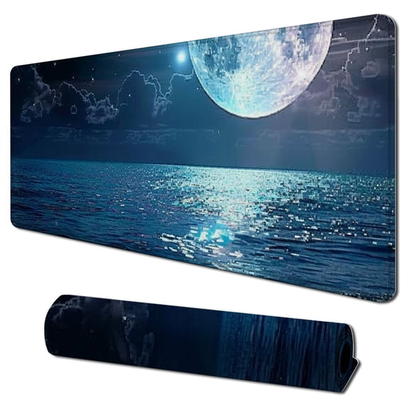Heduofu The Navy Blue Mouse Pad, in Cloud Landscape Blue Seascape Mouse Pads 31.5x11.8 in