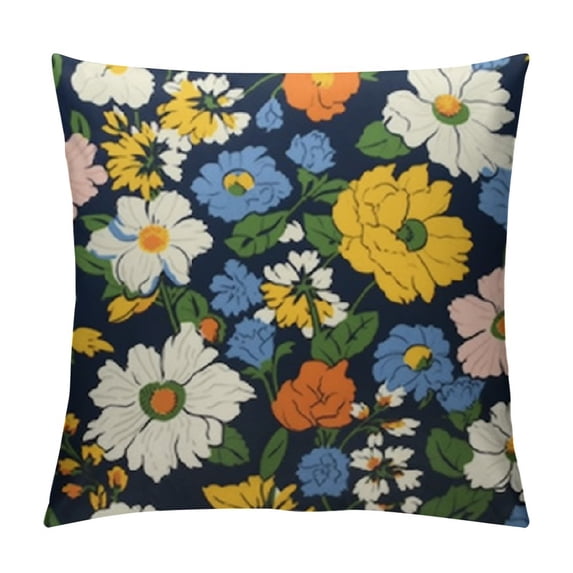 Heduofu Trendy Floral Throw Pillow Cover Pillow Case Beautiful Flower Square Case Cushion Home for Bedroom Sofa Chair Decor 18"x18" White