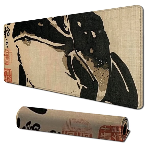 Heduofu Unimpressed Frog Funny Square Mouse Pad with Non-Slip Rubber Base, Washable Mousepad Lycra Cloth Stitched Edge, Desk Accessories 31.5x11.8 in