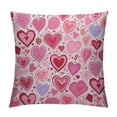 thumbnail image 1 of Heduofu Valentine's Day Decorative Soft Throw Pillowcase Covers Pink Love Heart Flowers Leaves Square Cushion Case for Couch Auto Bedroom White, 1 of 5