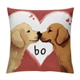 thumbnail image 1 of Heduofu Valentines Day Dog Lumbar Pillow Cover Red Farmhouse Decorations Spring Holiday Decor Throw Cushion Case for Home Couch Polyester Linen White, 1 of 5