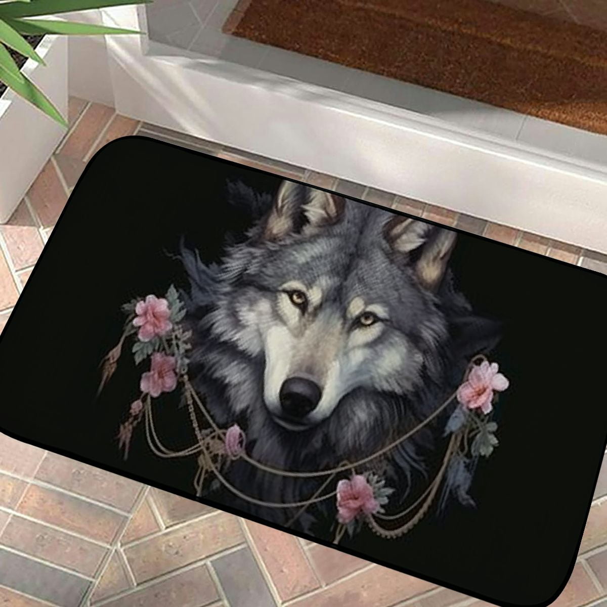Heduofu Welcome Mat, Decorative Door Mat, Door Mat with Non-Slip Rubber Backing, Easy Cleaning, Traps Dirt, Rug for Entry, Patio, Garage