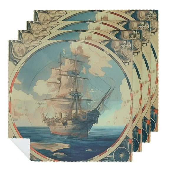 Heduofu World Map Cloth Napkins Dinner Napkins Washable Reusable Polyester Table Napkins for Parties, Weddings and Dinners 2 PCS