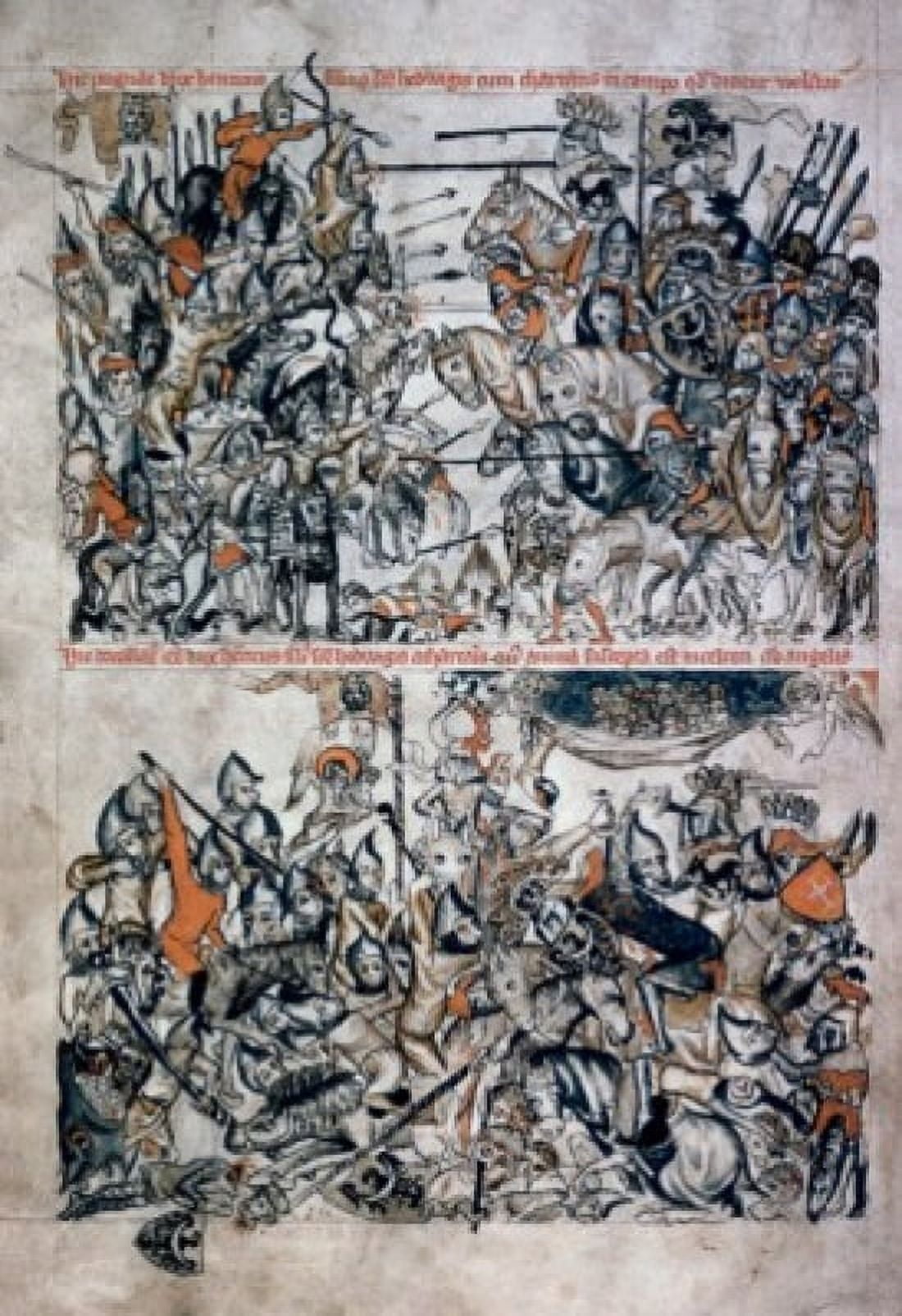 Hedwig Codex Battle Of Duke Of Henri & Tartars  Manuscripts(- ) Manuscript Canvas Art -  (18 x 24)