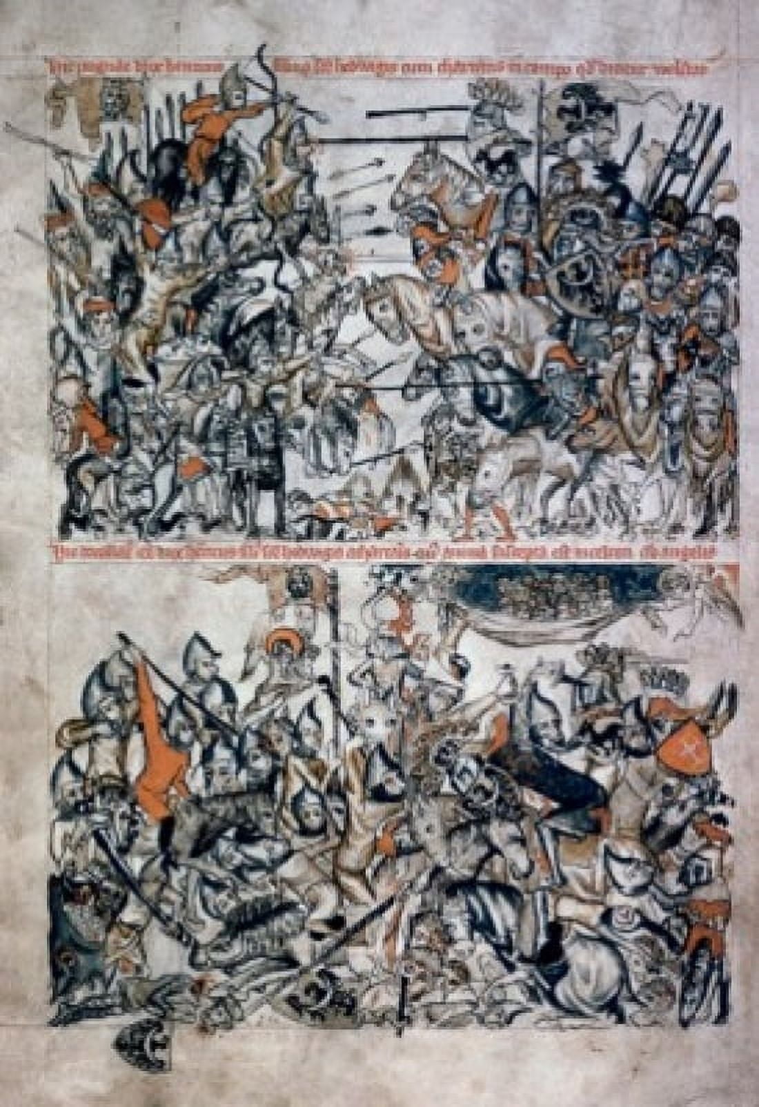 Hedwig Codex Battle Of Duke Of Henri & Tartars Manuscripts(- ) Manuscript Canvas Art - (24 x 36)