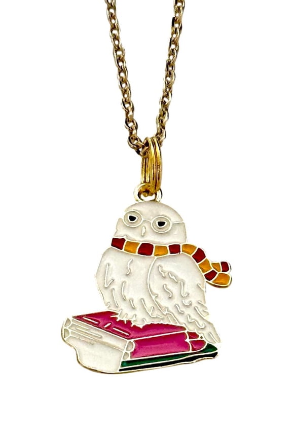 Hedwig Owl Necklace Harry Potter Themed Enamel Metal Pendant