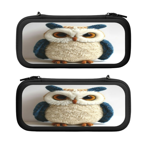 Hedwig Owl Pattern, Carrying Case For Nintendo Switch & OLED Version, Eva Lightweight Shockproof Protective Pouch Case for Game Console & Accessories with 10 Game Card Slot & Wristband, Black