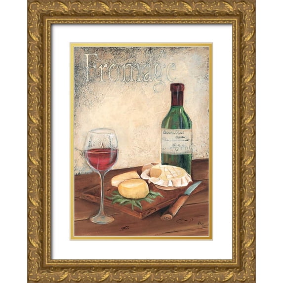 Hedy 11x14 Gold Ornate Wood Framed with Double Matting Museum Art Print Titled - Fromage