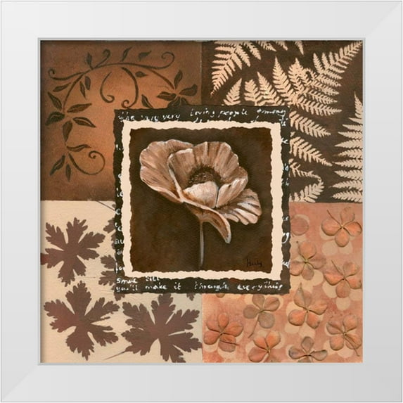 Hedy 12x12 White Modern Wood Framed Museum Art Print Titled - Flower in square II