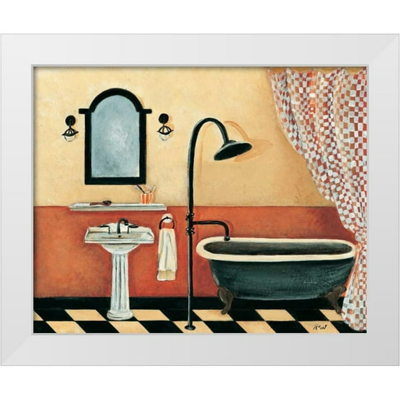 Hedy 14x12 White Modern Wood Framed Museum Art Print Titled - Bath time II